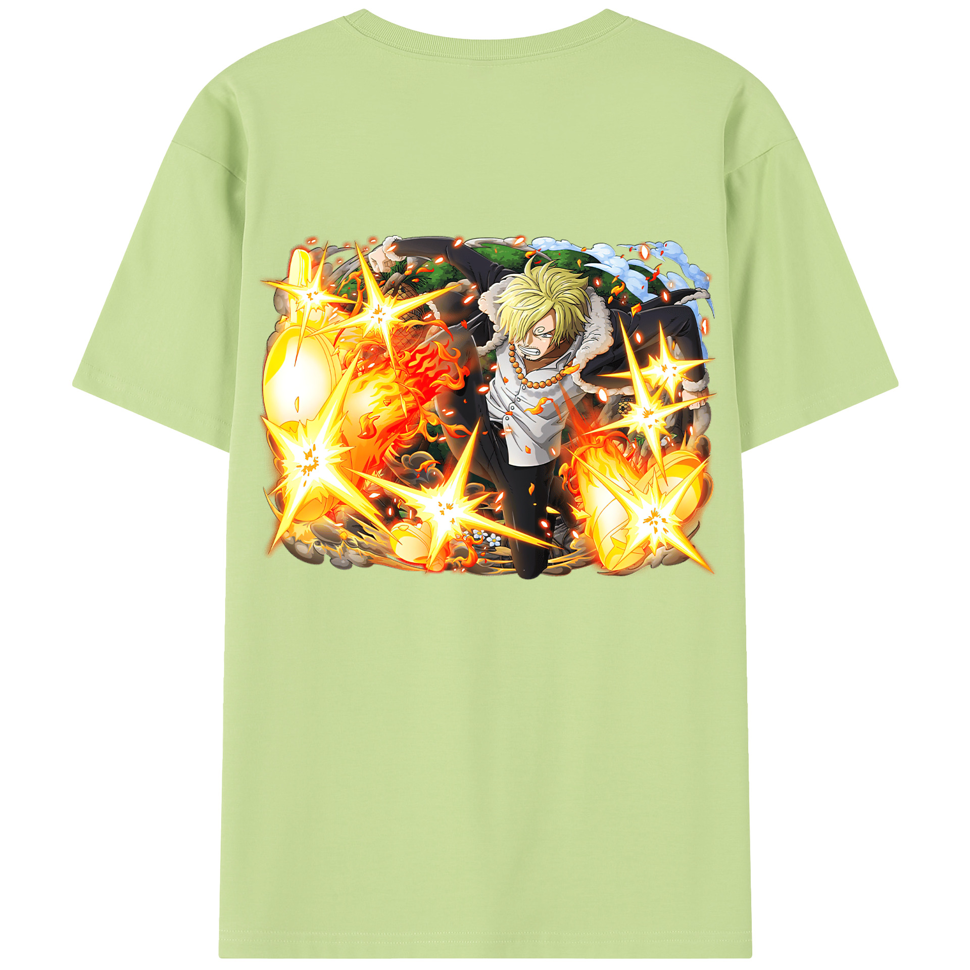 ワンピース サンジ ONE PIECE Sanji 綿100％半袖Tシャツ（背面プリント）
